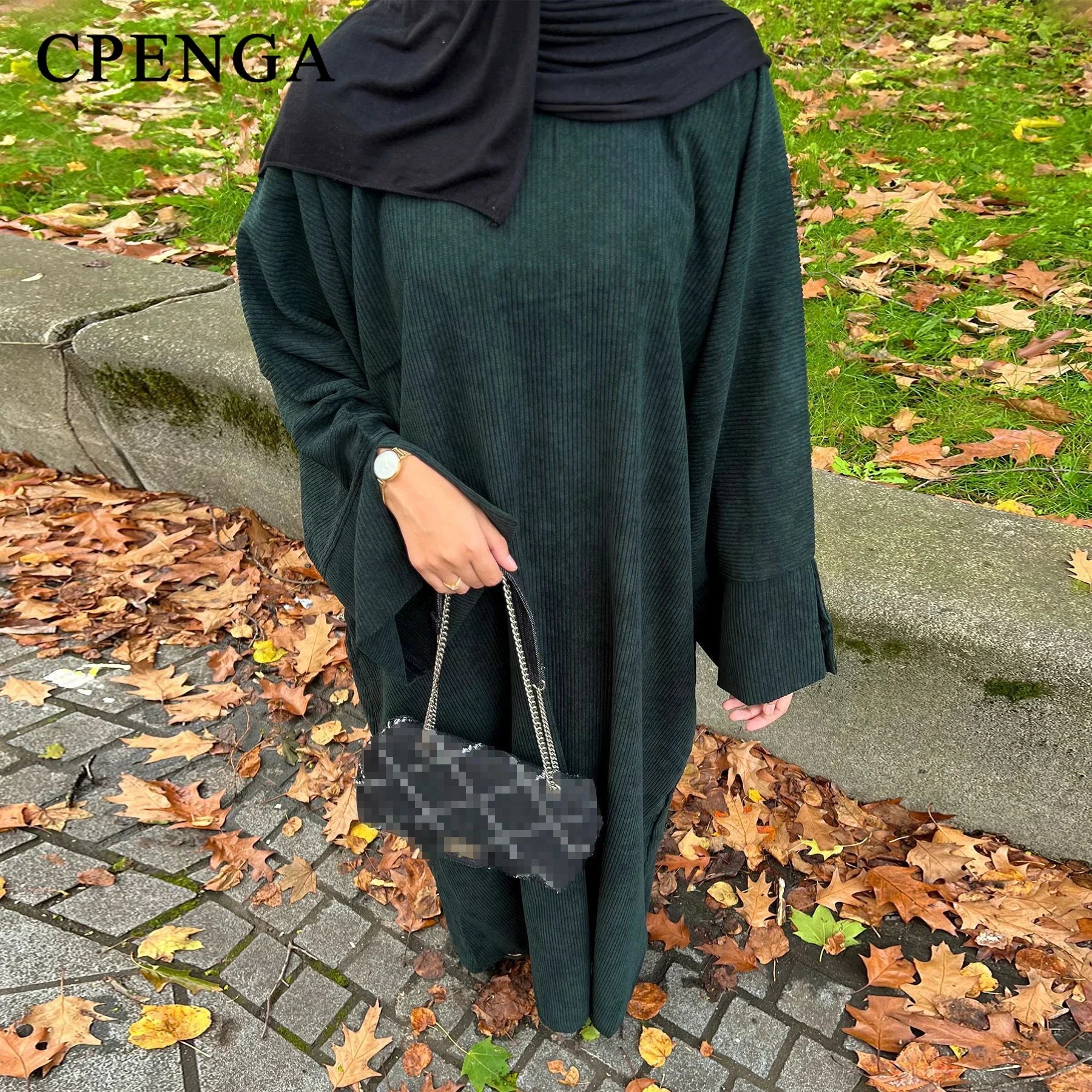 Warm Winter Abayas Muslim Women Corduroy Abaya 2023 New Modest Dress Thicked Solid Color Long Robe Female Islam Clothing - Seprincess