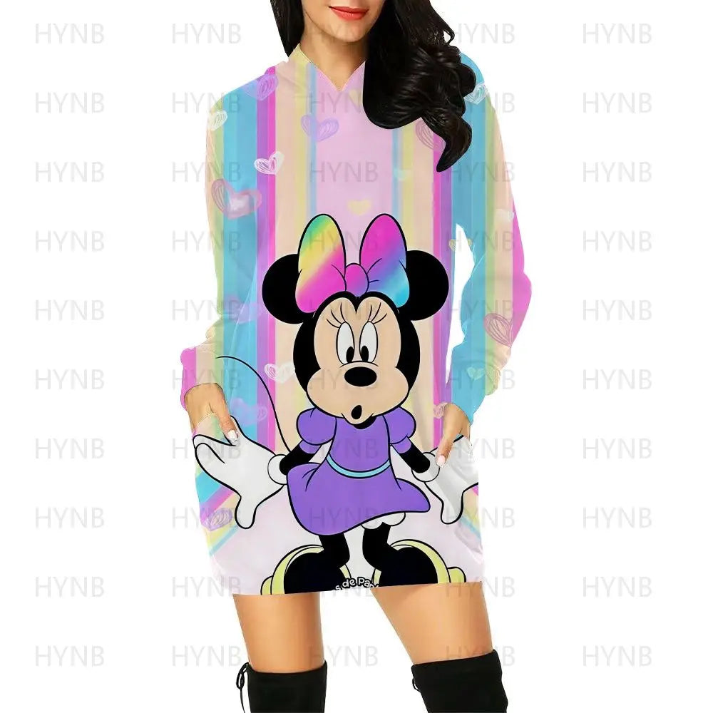 Mini Dress Elegant Dresses for Women Disney Prom Minnie Mouse Luxury Party Hoodie Long Sleeves 2024 Mickey Woman Clothes Kawaii - Seprincess