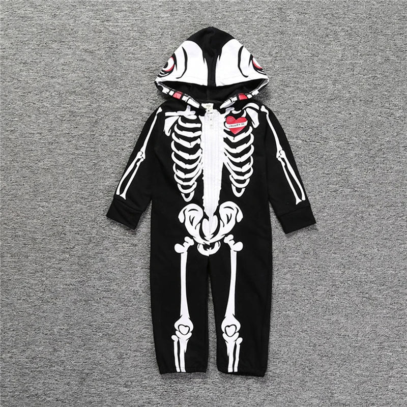 Umorden Baby Skeleton Costume Romper Outfit Hoodie Jumpsuit Infant Toddler Purim Halloween Fancy Dress - Seprincess