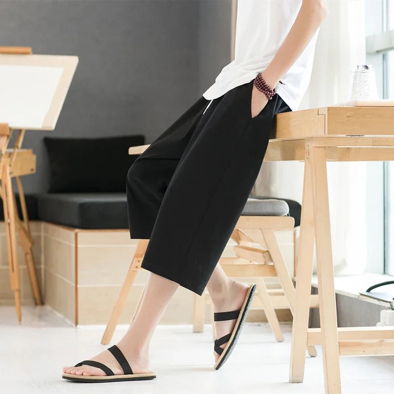 Men's Pants Summer Capris Loose Fitting Version Fashionable Comfortable  Shorts for Men