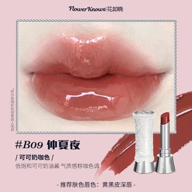 Flower Knows Swan Ballet Series Shine Lipstick Mirror Lip Gloss Non-stick cup