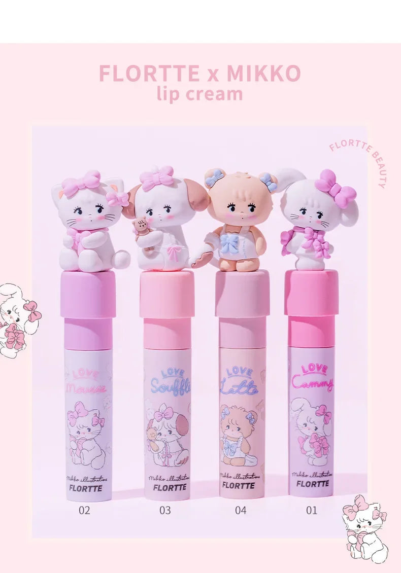 FLORTTE/MIKKO Co Branded Lipstick Milk Cake Lip Cream Soft Lip Mud Lip Glaze Tint Matte Velvet Lipsticks Beauty Korean Cosmetics - Seprincess