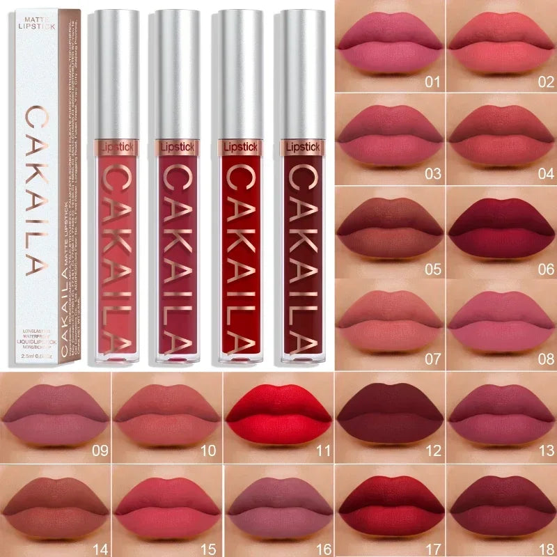 Matte Pink Velvet Lipstick 18 Colors Lip Gloss Long Lasting Non-marking Red Sexy Waterproof Liquid Lipsticks Lip Makeup Cosmetic - Seprincess