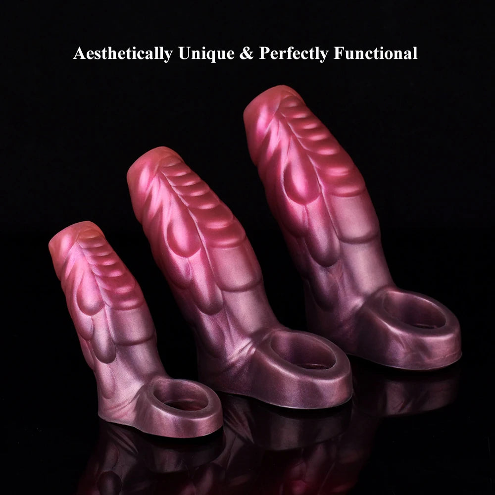 NNSX Super Thin Dragon Penis Enlargement Sleeve Cock Ring Delay Ejaculation Penis Extender Sex Toys for Men Adult Erotic Goods