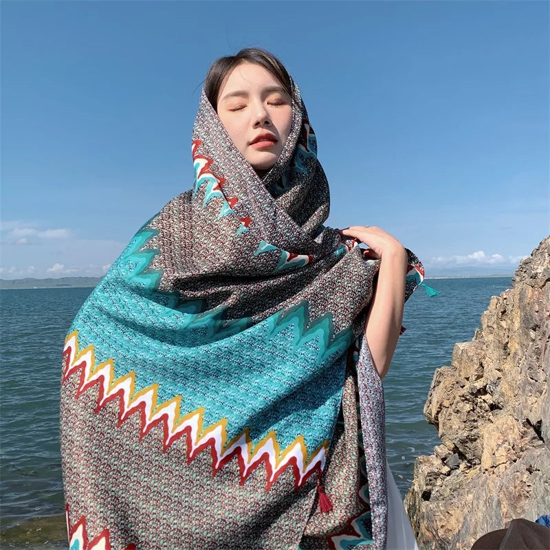 17 Styles 90x180cm Travel Beach Sunscreen Scarve Bikini Large Shawl Sarong Wrap Scarf Women Brazilian Swimsuit Bathing Cover-ups