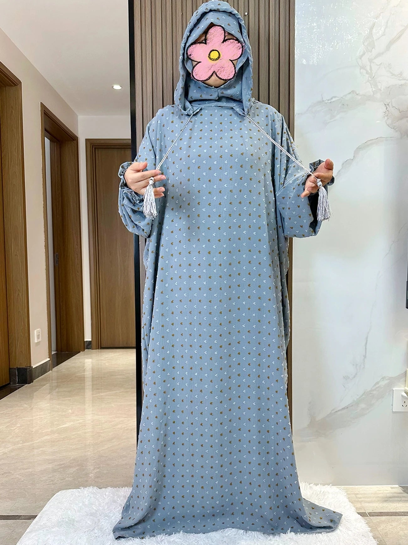 New Ramadan Muslim Two Hats Abaya Dubai Turkey Islam Prayer Clothes Solid Cotton Fabric Dresses Islam Women Dress Kaftan - Seprincess