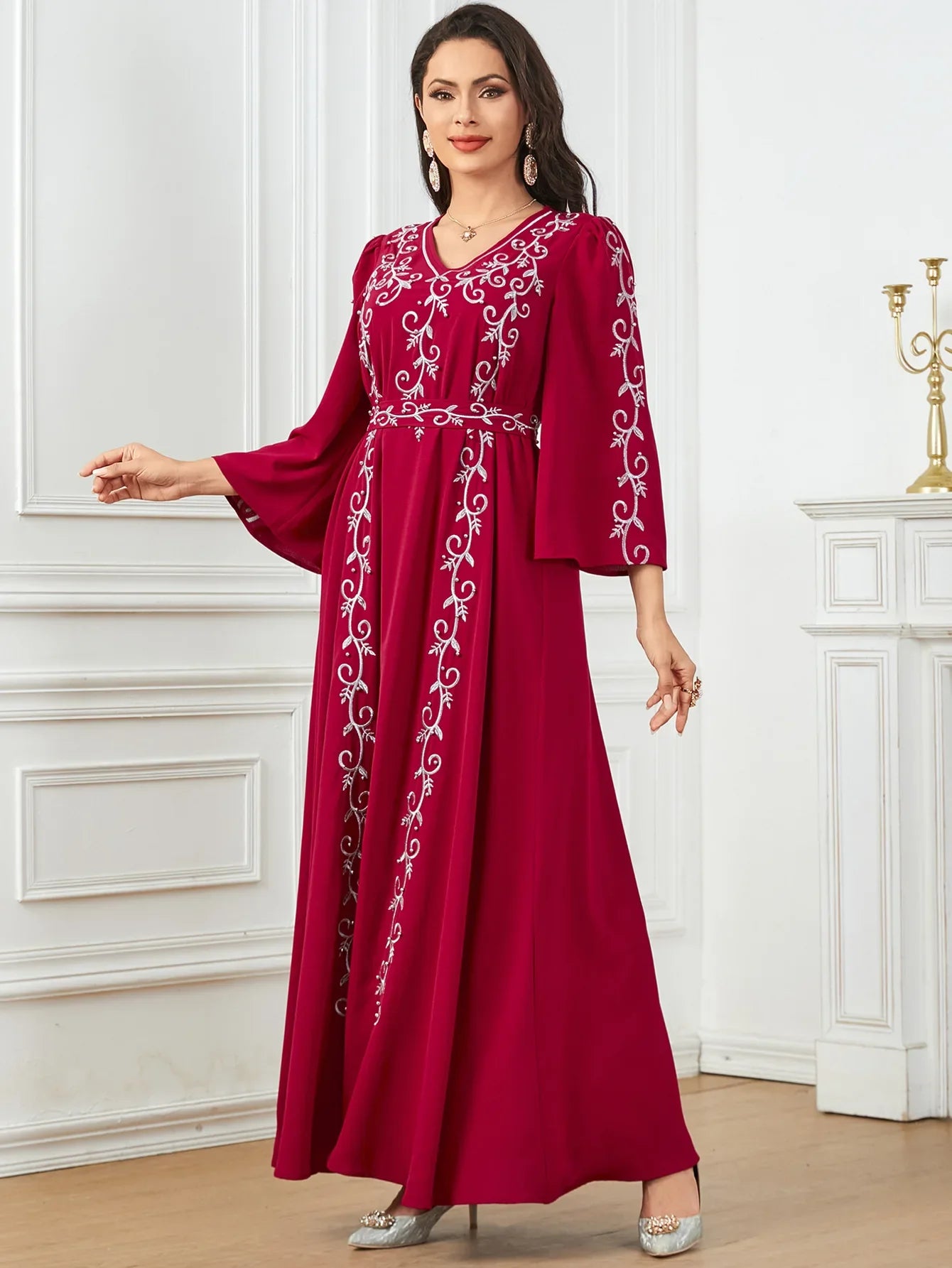 Eid Mubarak Party Muslim Women Embroidery Abayas Dress Turkey Dubai Kaftan Robe Morocco Jalabiya Islam Clothing Arab Vestidos - Seprincess