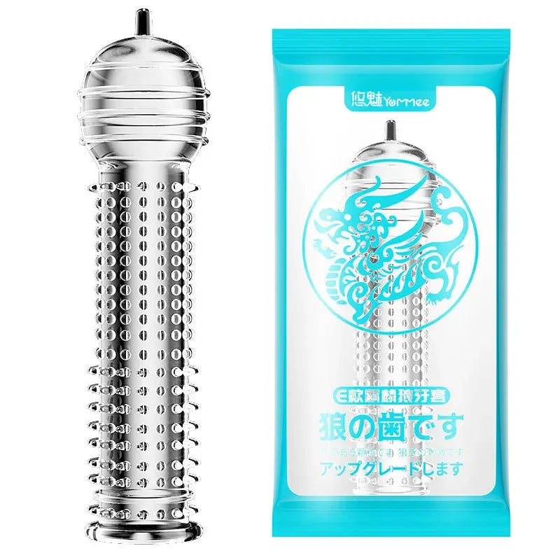 Spike Penis Sleeve Reusable Condoms Sex Toys for Men Delay Ejaculation Penis Sleeve Contraception Cock Ring Extender 남성전용기구