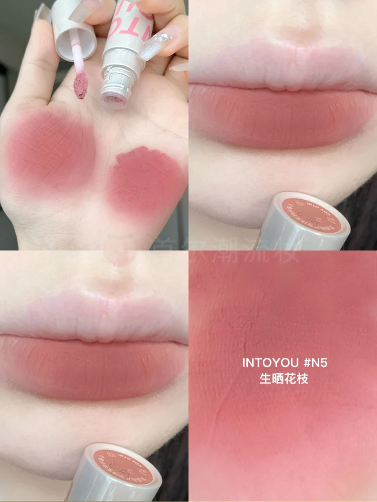 Into You Air Lip Mud W6 Bare Color Lip Glaze Durable Bean Paste Lipstick Intoyou Authentic Minority Female