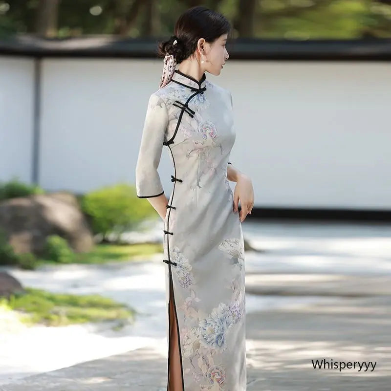 Improved Cheongsam 2023 New Young Retro High-end Temperament Dress Long Spring Qipao Women Chinese Style Modern Fashion - Seprincess