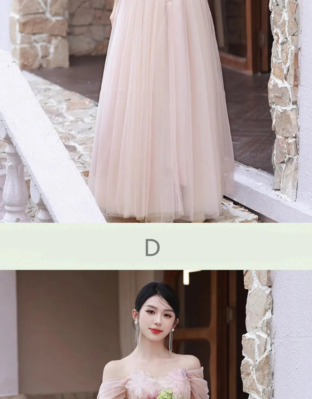 4 Styles Pink Bridesmaid Dress Women's Elegant Thin Tulle Off The Shoulder Flower Appliques A-line Wedding Party Guest Vestido