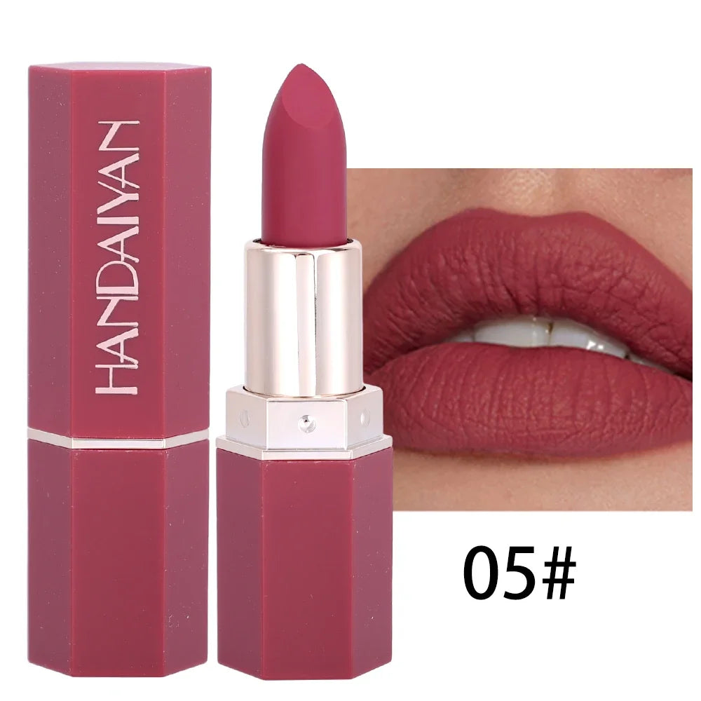 Rose Pink Nude Matte Velvet Lipstick Color Rendering Lasting Non-stick Cup Sexy Lipsticks Waterproof Beauty Lips Makeup Cosmetic - Seprincess