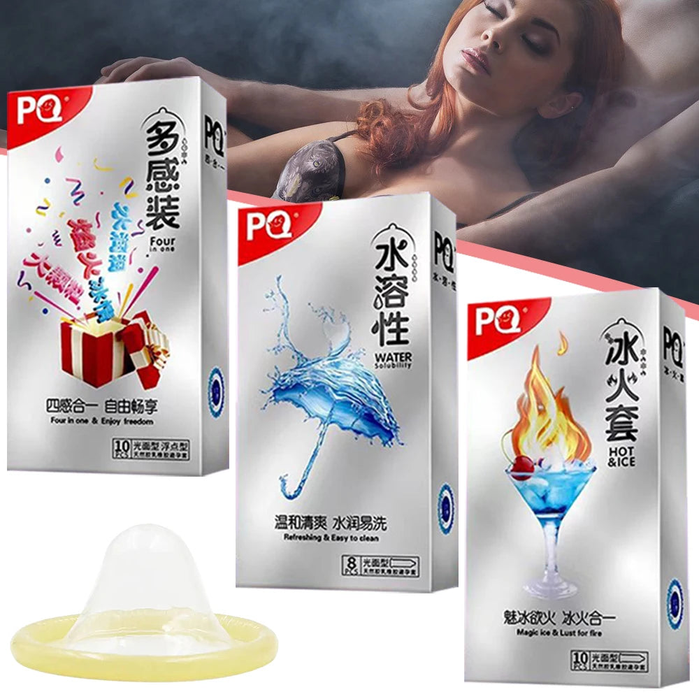 Delay Ejaculation Condoms for Men Ultra-Thin Latex Rubber 4 Styles Unusual Condoms Ice Hot Feeling Condoms Sex Shop 18+ - Seprincess