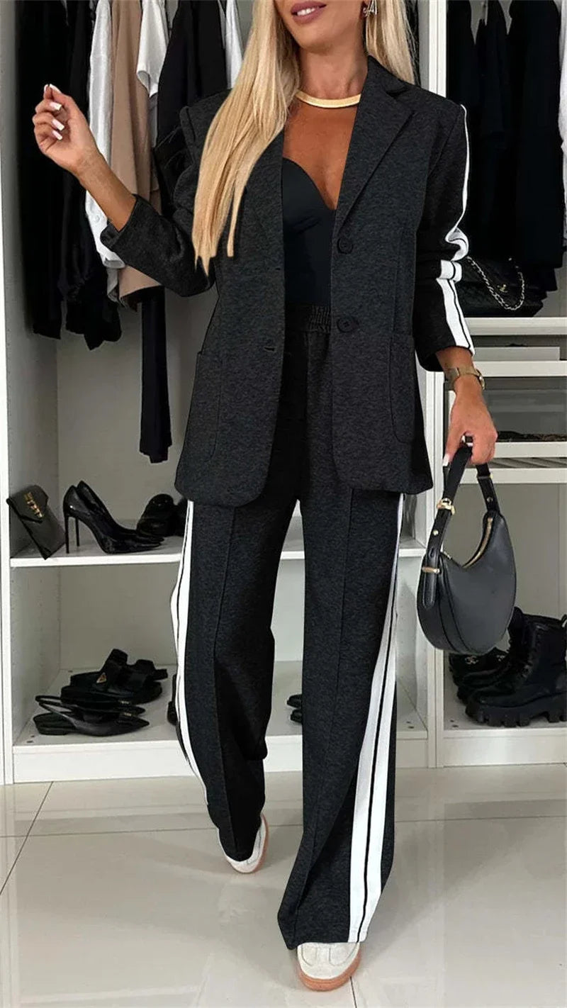 Streetwear 2 Piece Sets Women Outfit Winter Fall Clothes 2024 Women Blazer Coat Top and Pants Sets Casual Blazers Suit Woman Set - Seprincess