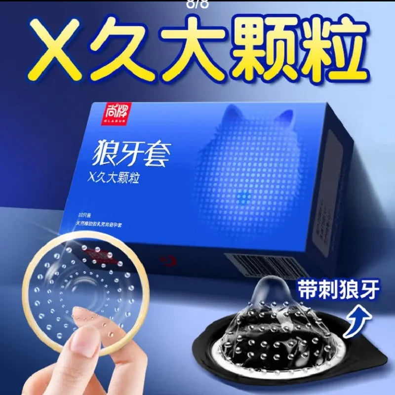 Super Dotted Large Spiked Condom Sex Toys Adult Supplies Natural Rubber Special Condoms Lubricated Penis Sleeve Sex Shop For Men - Seprincess