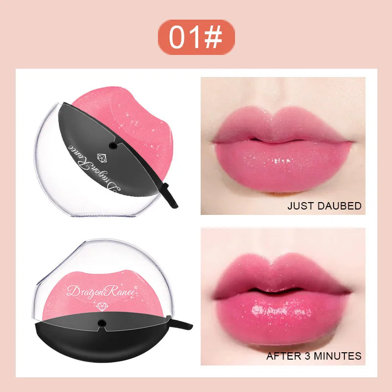 Lip-shaped Lipstick Makeup Temperature Color Changing Lazy Lipstick Velvet Matte Moisturizing Lip Gloss Waterproof Non-stick Cup - Seprincess