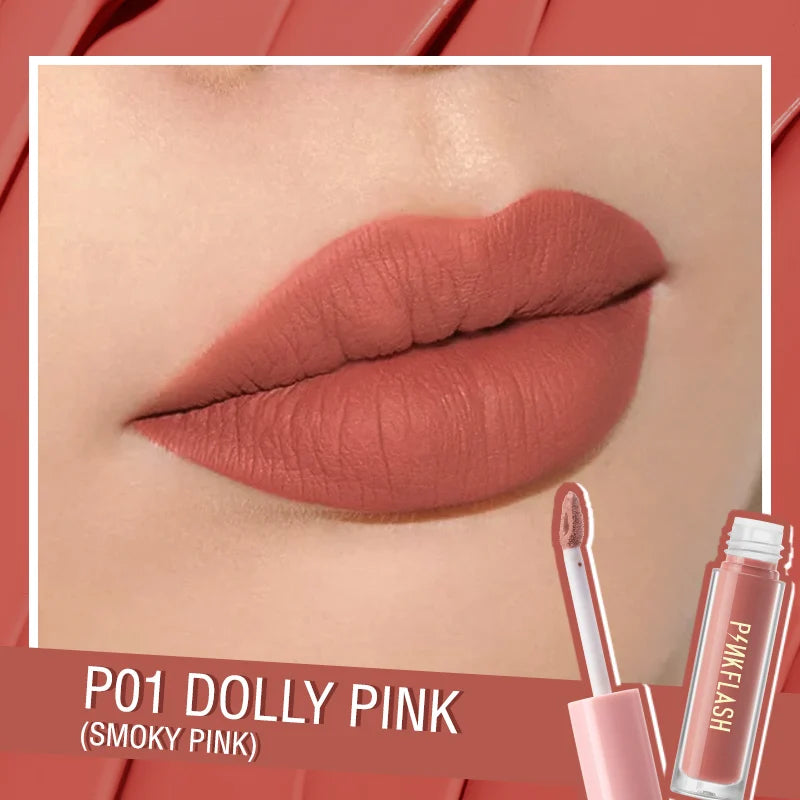 PINKFLASH Wholesale Matte Lipstick Soft Red Nude Pink Melting Lip Cream Waterproof Makeup Lipgloss Not Fade Lip Mud Lip Tint