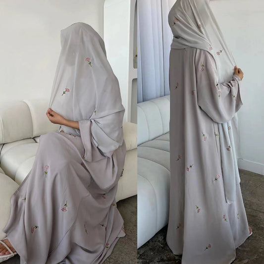 Abaya for Women Dresses Jalabiya Embroidery Ramadan Eid Muslim Morocco Dubai Abayas Party Kaftan Islam Arab Long Robe Vestidos - Seprincess