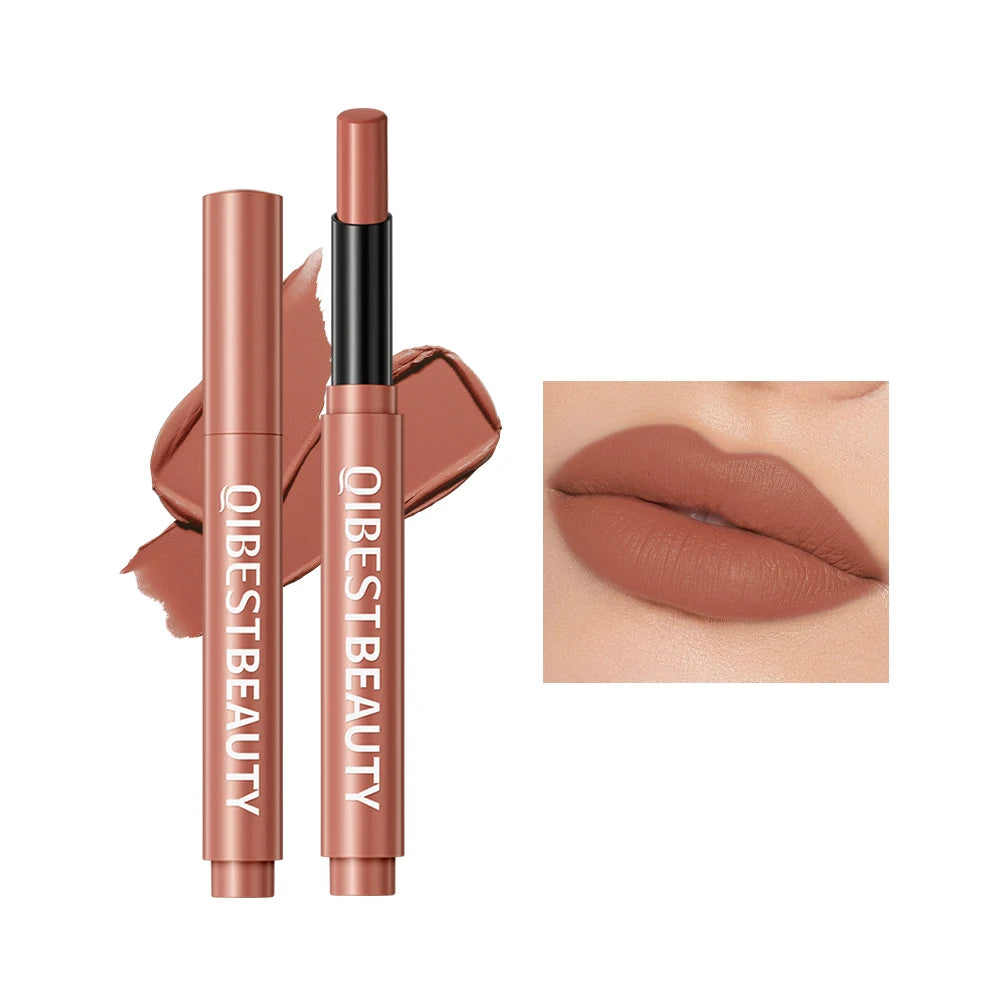 QIBEST Matte Lipstick Pen Lip Balm Moisturising Long Lasting Sexy Lip Tint Non-Stick Cup Sculpting Lipstick Lipliner Lips Makeup - Seprincess