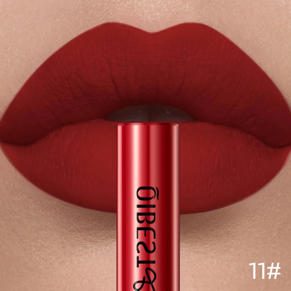 QIBEST Liquid Lipstick Waterproof Velvet Nude Matte Sexy Red Lip Gloss Long Lasting Nonstick Lip Stain Makeup 24 Colors Hots