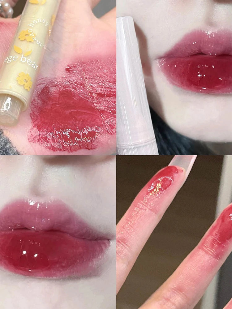 Gege bear flower words honey lipstick moisturizing mirror gloss jelly love lipstick lipstick pen - Seprincess