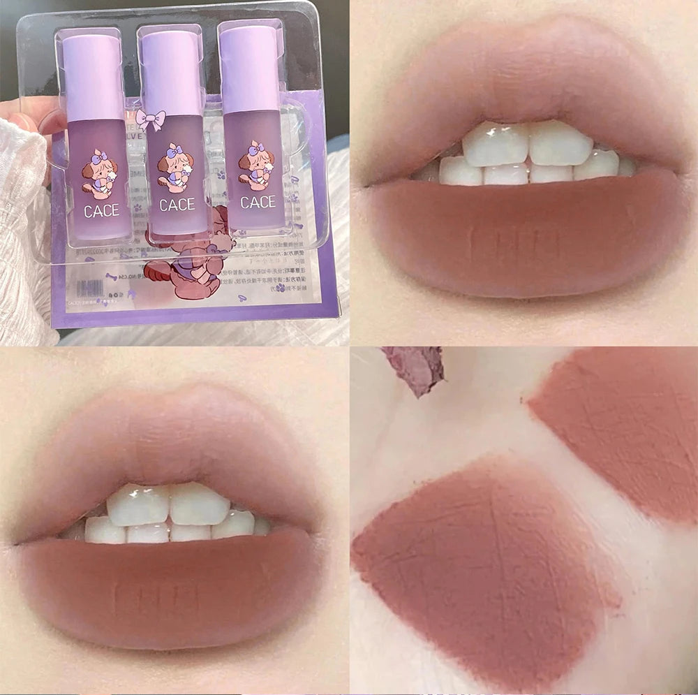 Matte Velvet Lip Gloss Long Lasting Lip Mud Tint Blush Non-stick Cup Waterproof Lipstick Female Makeup Korean Cosmetic Sets - Seprincess