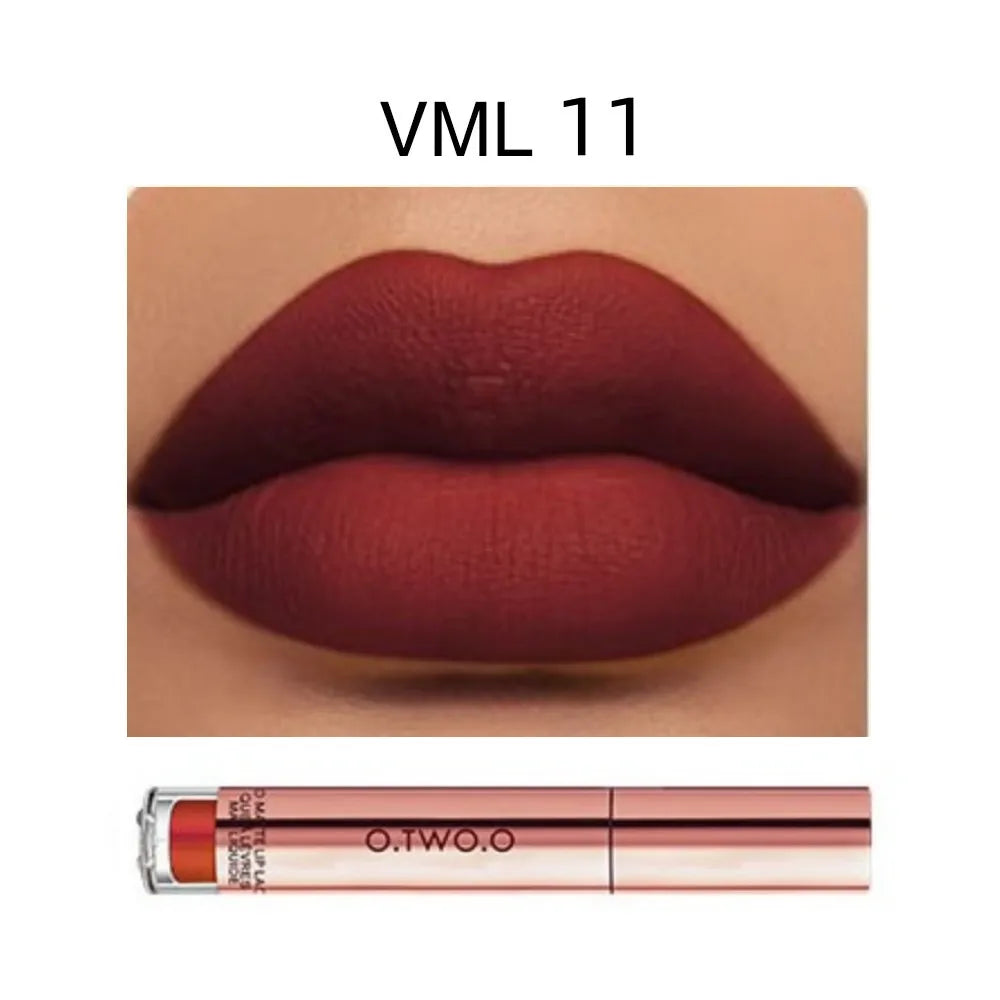 O.TWO.O 12 colors High Quality Velvet Matte lipstick Long Lasting Lips Makeup Waterproof Easy to Wear Matte Liquid Lip Gloss - Seprincess