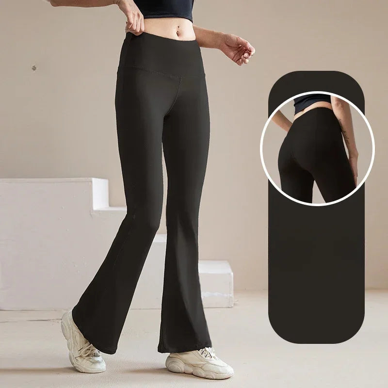 Women Yoga Leggings Bell-bottoms Seamless Push Up Dance High Waist Tights Sport Pants Gym Running Breathable Fitness Leggings