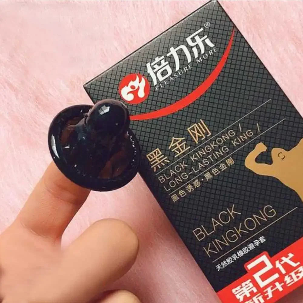 10PCs Black Condom Sex Toys for Men Man Penis Sleeve Ejaculation Delay Lasting Erotic Adult Long Lasting Body Condoms - Seprincess