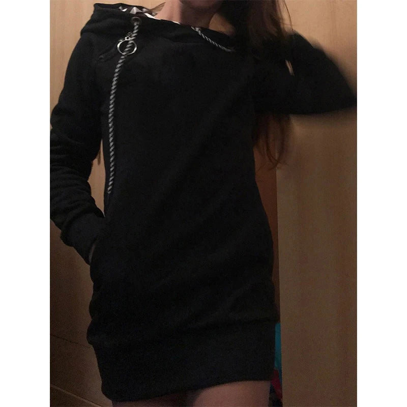 Newest Women Sweater Dress Long Sleeve Hoodie Dress Autumn Winter Casual Slim Sweater Hoodies Dress - Seprincess