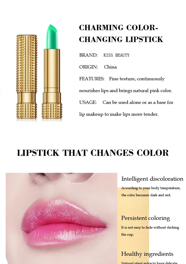 Aloe Vera Color Changing Lipsticks Waterproof Moisturizing Natural Lip Balm Long Lasting Nonstick Cup Makeup Lipstick Cosmetic - Seprincess