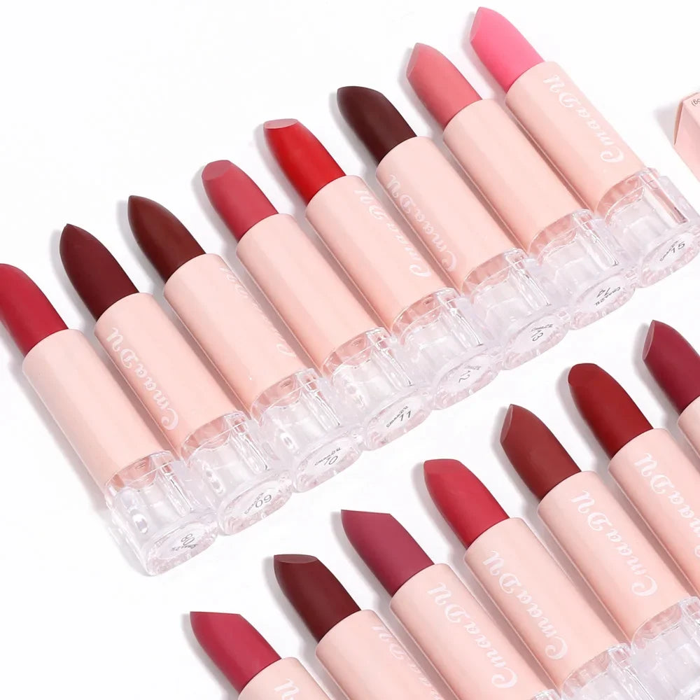 1PC Matte Nude Lipstick Waterproof Long Lasting Non-stick Cup Sexy Red Pink Velvet Lipsticks Women Makeup Cosmetic 15 Colors - Seprincess