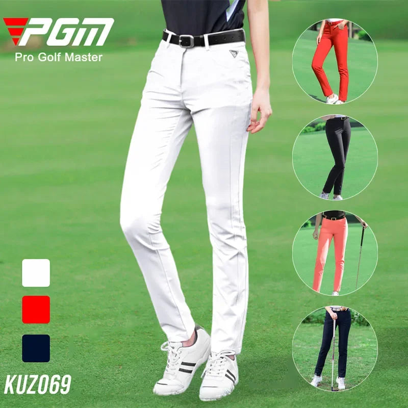 PGM Female Elastic Slim Full Length Trousers Breathable Golf Pants Summer Women Fast Dry Sweatpants Lady Casual Tennis Trousers