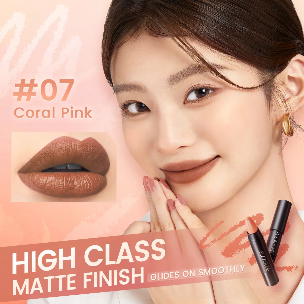 FOCALLURE Nude Velvet Matte Lipstick Waterproof Long-lasting Rendering Non-stick Sexy Lipbalm Lip Pencil Women Cosmetics Makeup - Seprincess