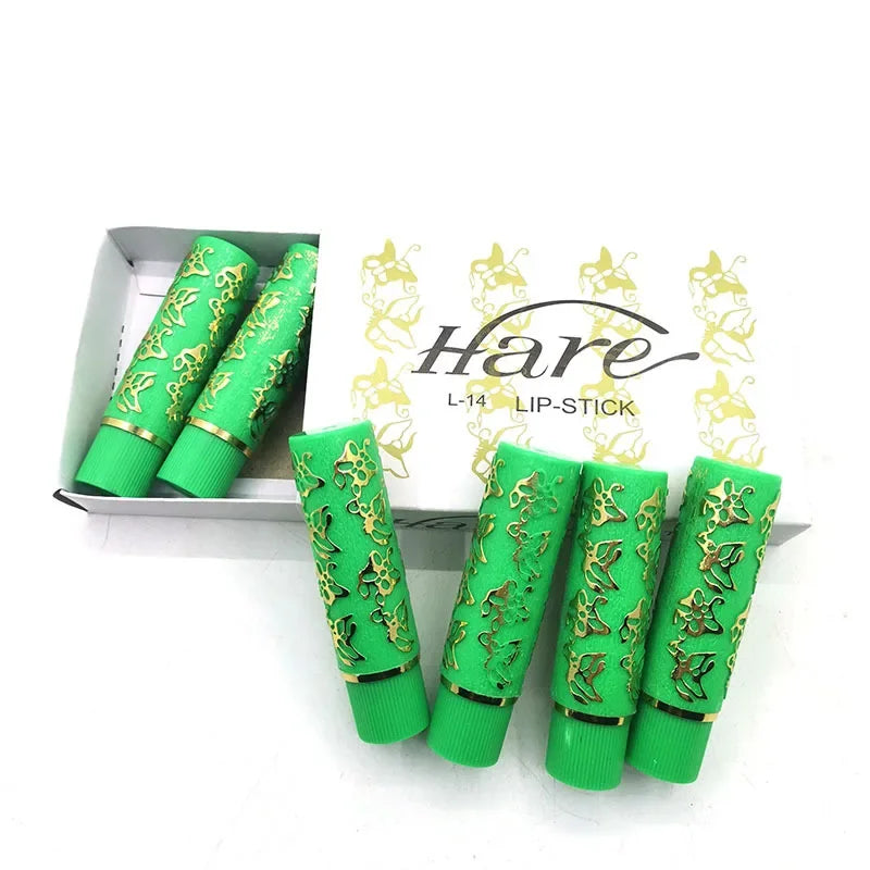 6PCS/Box Lipstick Dark Green Magic Lipgloss Lipstick Long Lasting Waterproof Butterfly Lip Tint Cosmetics Makeup Maquiagem - Seprincess