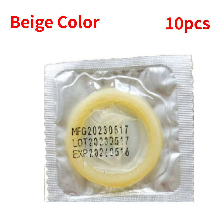 10/50PCS Colorful Smooth Natural Latex Condoms Large Oil Cock Sleeve Discoloration Penis Sleeve Condom for Men Adults Sex Toys - Seprincess