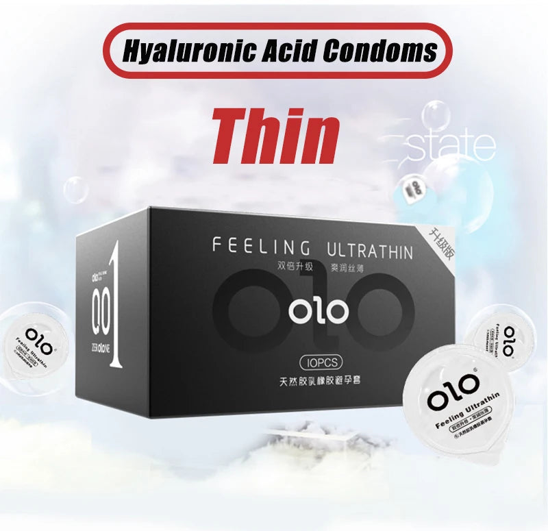 0.01 Ultra Thin Condoms Hyaluronic Acids Rubber Latex Penis Sleeve for Men Long Sex Ejaculation Vaginal Sex Toys for Adults 18 - Seprincess