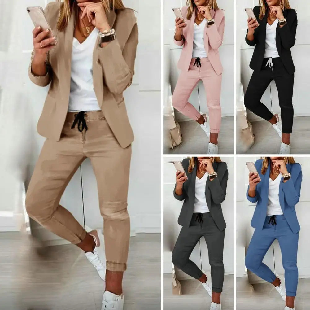 2023 Women Fashion Two Pieces Sets Office Wear Blazers Coat And Pants Female - Seprincess