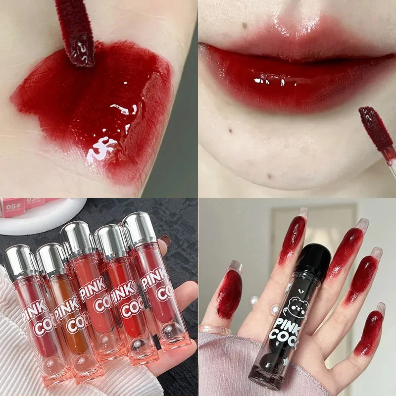 PINK COCO Mirror Water Lip Gloss Lip Glaze Moisturizing Liquid Lipstick Clear Tint Makeup Korean Lip Balm Women Cosmetics - Seprincess