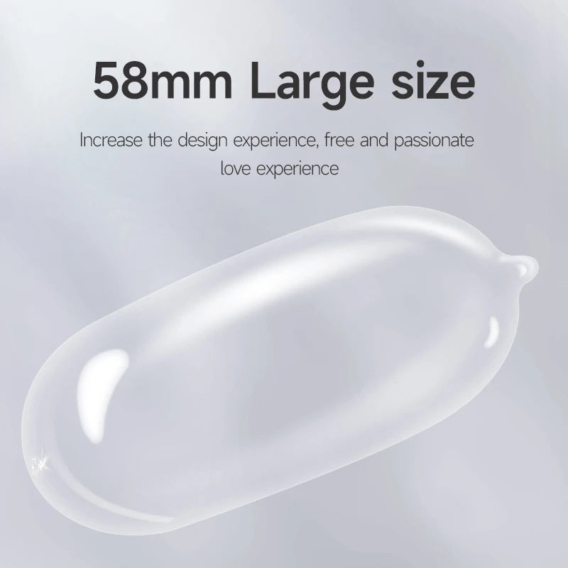 10pcs Large Size 58mm Ultra-thin Condoms for Man Penis Sleeve Natural Rubber Latex Safe contraception Sex Toys Condoms Adult 18+ - Seprincess