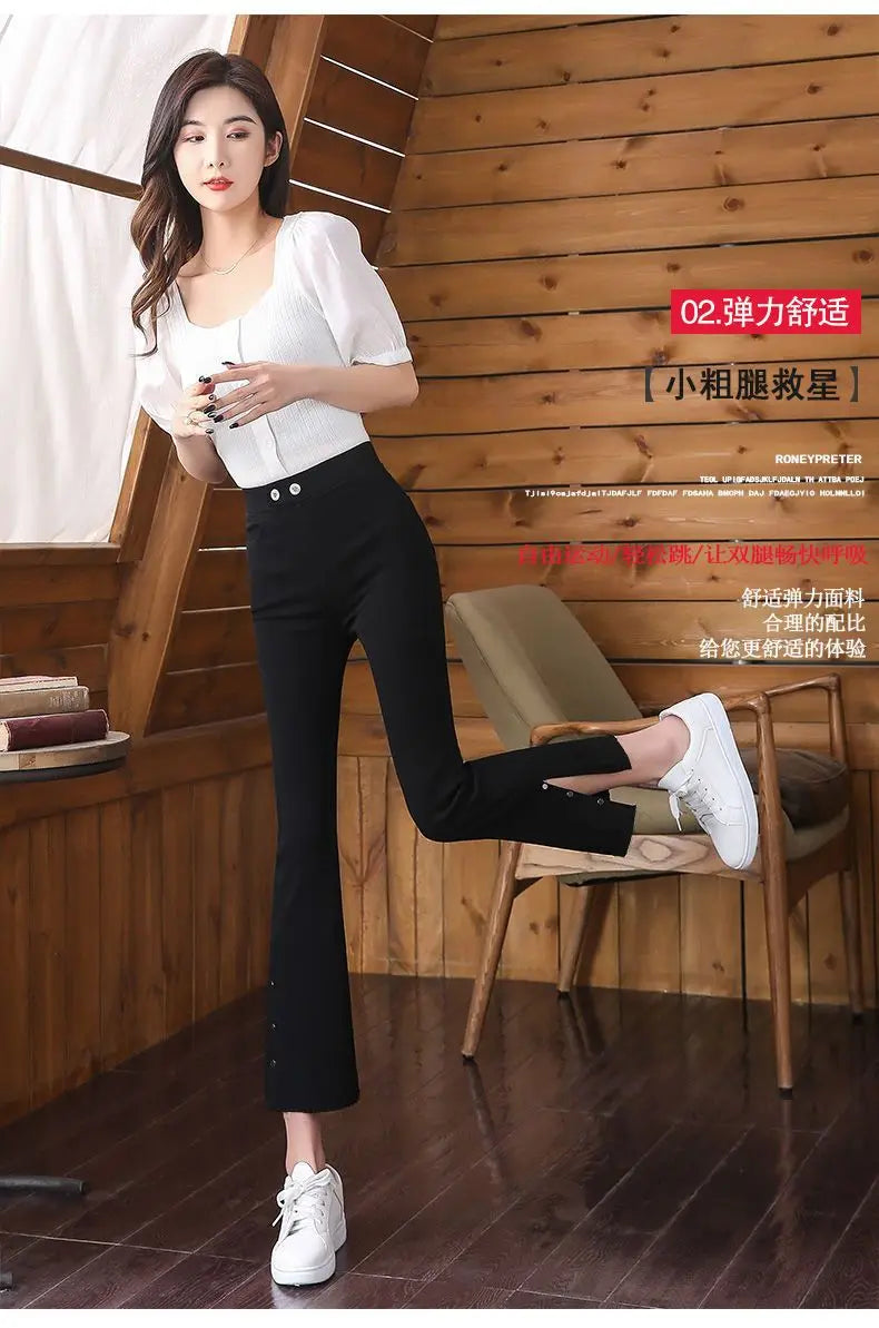 Split Flared Pants for Women High Waisted and Slim with a Base and Wide Legs Spring New Micro Flared Minimalist Casual Pants