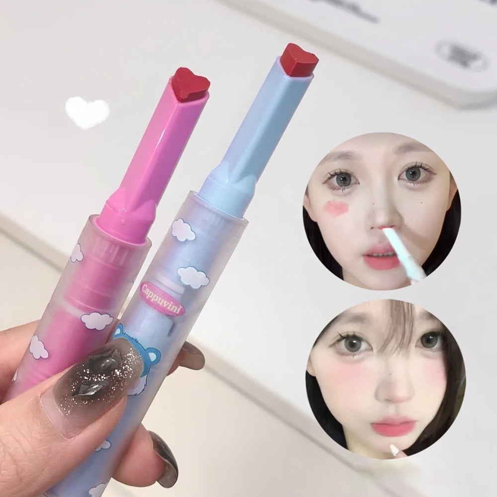 6 Colors Heart-shaped Velvet Lipstick Makeup Waterproof Non-stick Cup Matte Solid Lip Tint Pen Lasting Sexy Red Lipstick Pencil - Seprincess