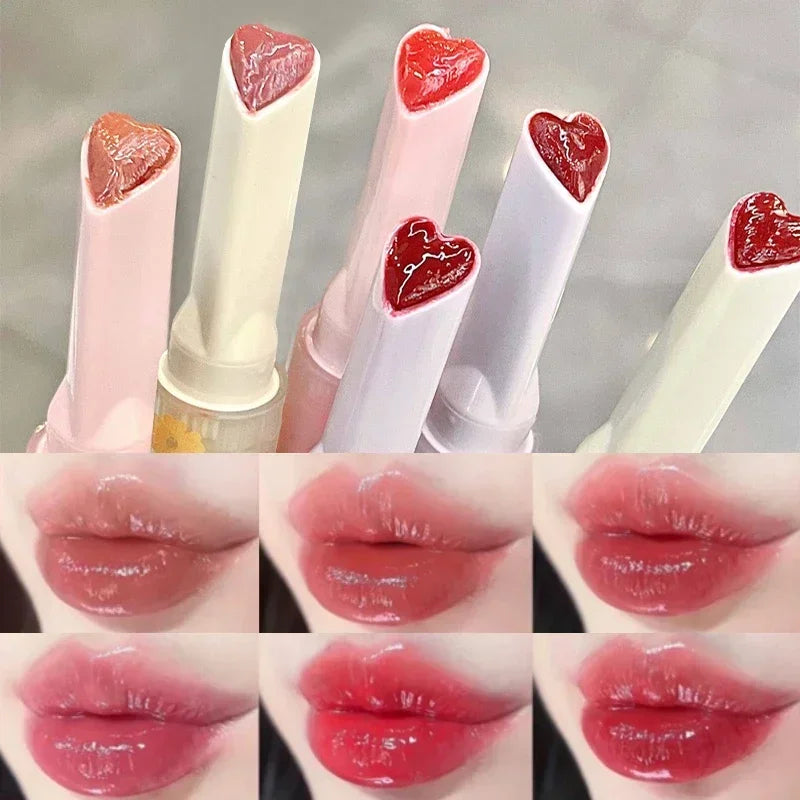 Transparent Lip Glaze Flower Honey Jelly Lipstick Pen Waterproof Non-stick Cup Heart-shaped Lip Gloss Korea Women Lips Makeup - Seprincess