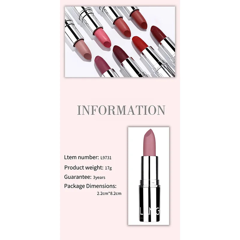 Nude Matte Lipstick Waterproof Long Lasting Non-stick Cup Lip Stick Not Fading Sexy Red Pink Velvet Lipsticks Makeup Cosmetics - Seprincess