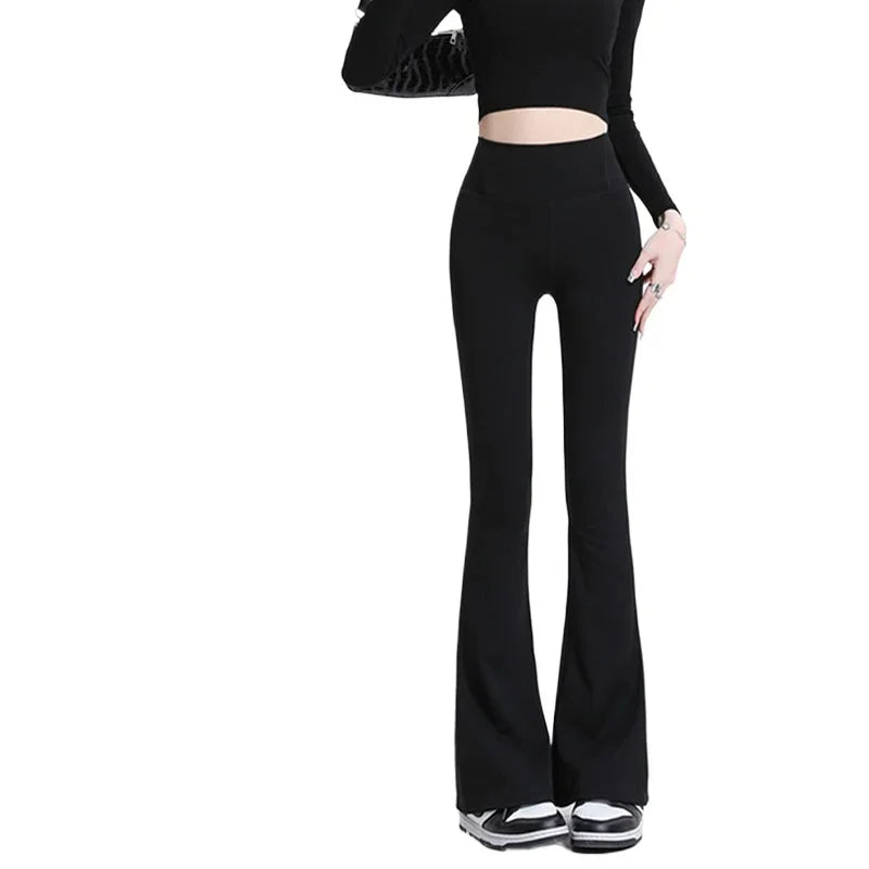 2025 New Women's Flare Leggings High Waist Wide Leg Yoga Pants Slim Seamless Fitness Workout Tights Gym Sports Trousers Clothing