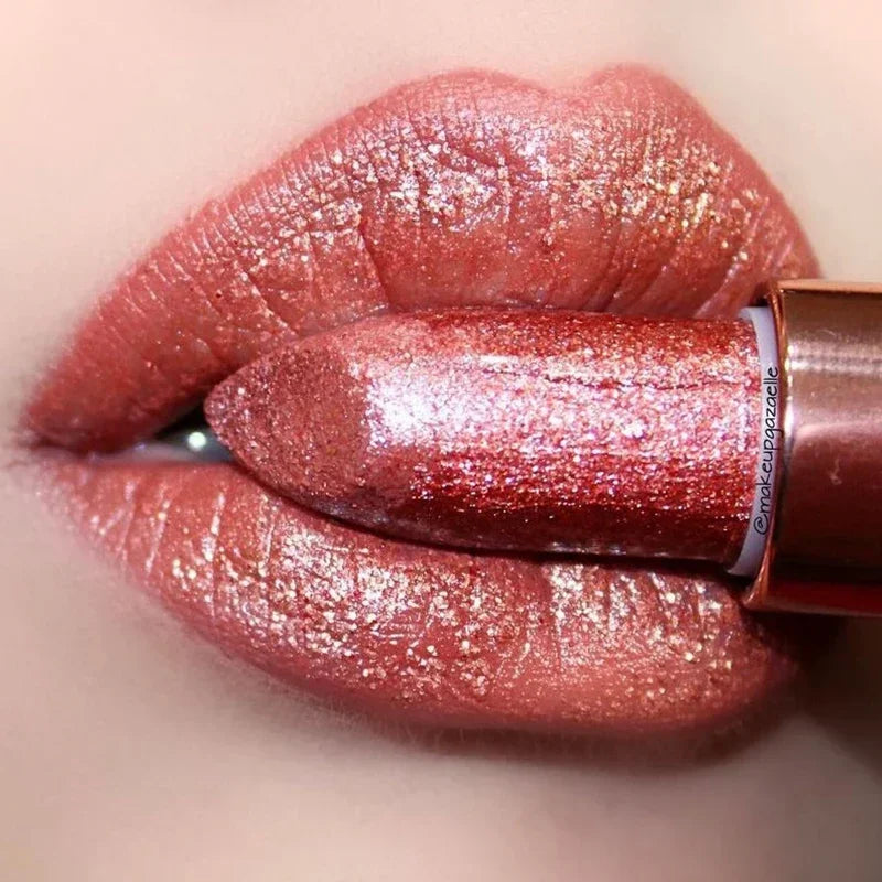 Glitter Diamonds Matte Lipstick Waterproof Long Last Color Rendering Non-stick Cup Nude Red Lipsticks Women Lip Makeup Cosmetics - Seprincess