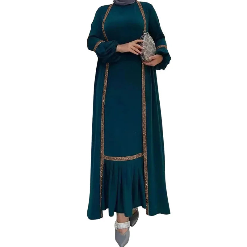 Eid Abaya Dubai Modest Turkey Muslim Long Dress for Women Arabic Sequin Islamic Dresses Evening Party Gown Moroccan Kaftan Robe - Seprincess