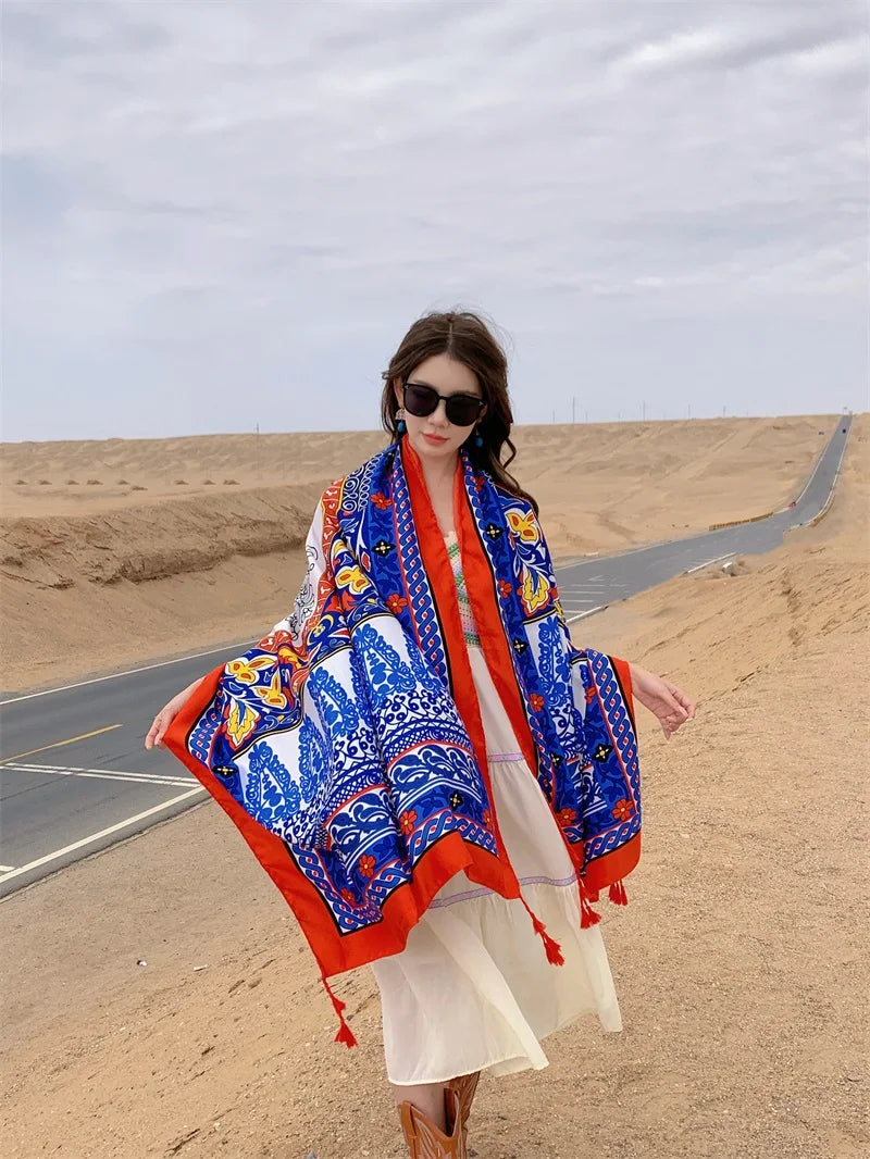 17 Styles 90x180cm Travel Beach Sunscreen Scarve Bikini Large Shawl Sarong Wrap Scarf Women Brazilian Swimsuit Bathing Cover-ups