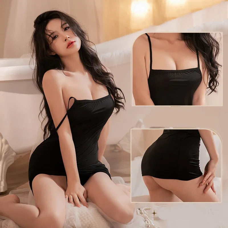 Sexy Dress Smooth and tight fitting camisole short skirt Woman winter dresses Female clothing Women's sumer clothes sex shop - Seprincess