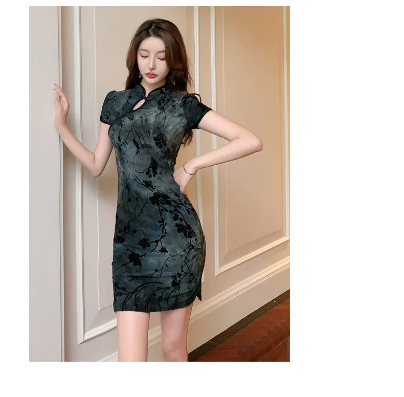 Sexy Club Mini Dress Arrival Vintage Chinese Style Women's Qipao Spring Sexy Party Sheath Dresses Mujer Vestidos Cheongsam New - Seprincess